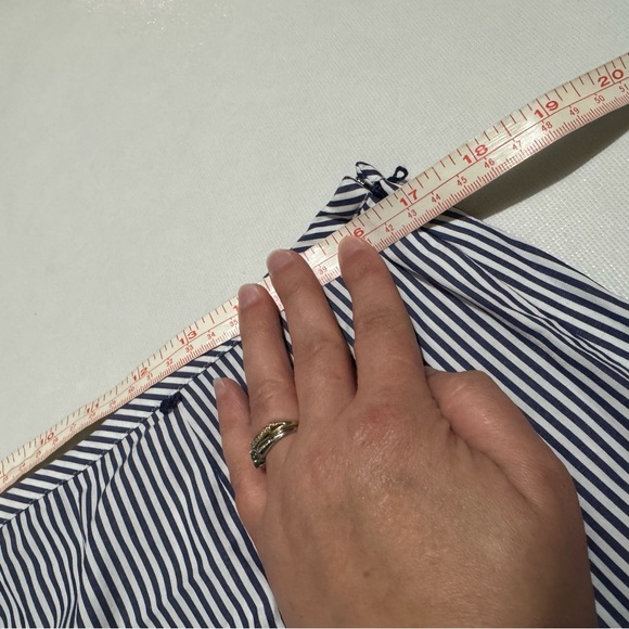 Talbots Blue White Striped A-line Flare Skirt Women’s Size‎ 14 Petite Nautical - Picture 3 of 4